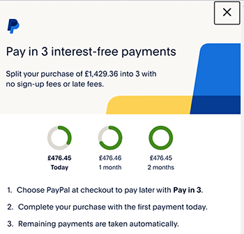 PayPal Pay in 3 Example